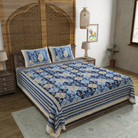 King Size Pure Cotton Hand Block Print Bedsheet Design 16