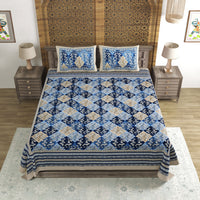 King Size Pure Cotton Hand Block Print Bedsheet Design 16