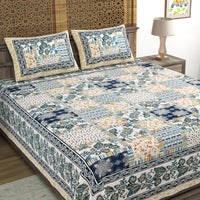 King Size Pure Cotton Hand Block Print Bedsheet Design 18