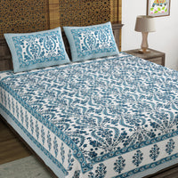 King Size Pure Cotton Hand Block Print Bedsheet Design 21
