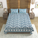 King Size Pure Cotton Hand Block Print Bedsheet Design 21