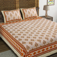 King Size Pure Cotton Hand Block Print Bedsheet Design 24