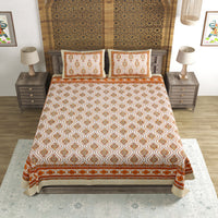 King Size Pure Cotton Hand Block Print Bedsheet Design 24