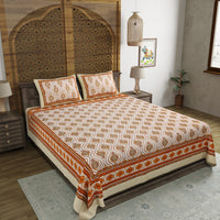 King Size Pure Cotton Hand Block Print Bedsheet Design 24