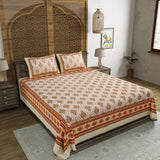 King Size Pure Cotton Hand Block Print Bedsheet Design 24