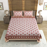 King Size Pure Cotton Hand Block Print Bedsheet Design 25