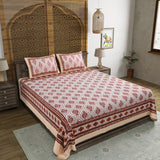King Size Pure Cotton Hand Block Print Bedsheet Design 25