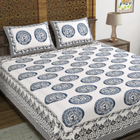 King Size Pure Cotton Hand Block Print Bedsheet Design 26