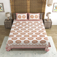 King Size Pure Cotton Hand Block Print Bedsheet Design 27