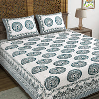 King Size Pure Cotton Hand Block Print Bedsheet Design 28