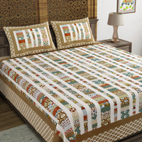 King Size Pure Cotton Hand Block Print Bedsheet Design 32