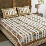 King Size Pure Cotton Hand Block Print Bedsheet Design 32