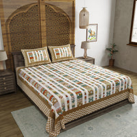 King Size Pure Cotton Hand Block Print Bedsheet Design 31