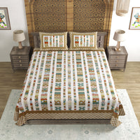 King Size Pure Cotton Hand Block Print Bedsheet Design 32