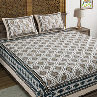 King Size Pure Cotton Hand Block Print Bedsheet Design 32