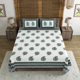 King Size Pure Cotton Hand Block Print Bedsheet Design 33