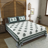 King Size Pure Cotton Hand Block Print Bedsheet Design 33