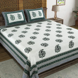 King Size Pure Cotton Hand Block Print Bedsheet Design 33