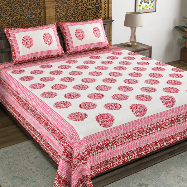 King Size Pure Cotton Hand Block Print Bedsheet Design 34