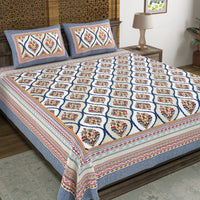 King Size Pure Cotton Hand Block Print Bedsheet Design 38