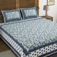 King Size Pure Cotton Hand Block Print Bedsheet design 3