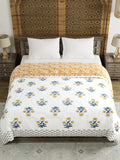 BLOCKS OF INDIA Hand Block Printed Cotton King Size Quilt (Design 46)
