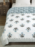 BLOCKS OF INDIA Hand Block Printed Cotton King Size Quilt (Design 48)