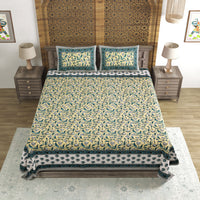 King Size Pure Cotton Hand Block Print Bedsheet Design 4