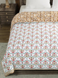 BLOCKS OF INDIA Hand Block Printed Cotton King Size Quilt (Design 54)