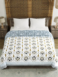 BLOCKS OF INDIA Hand Block Printed Cotton King Size Quilt (Design 56)