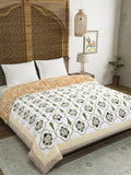 BLOCKS OF INDIA Hand Block Printed Cotton King Size Quilt (Design 57)