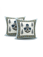 BLOCKS OF INDIA Diwan Set Cotton 8 Piece | Deewan Printed Bedsheet Sets for Living Room Hall (Set of 8 Piece, 1-Bed Sheet | 2-Bolster Cover | 5-Cushion Cover (Color 27)