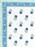 Hand Block Print Cotton King Size Bedsheet Blue Green Flr