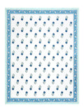 Hand Block Print Cotton King Size Bedsheet Blue Green Flr