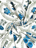 Hand Block Print Cotton King Size Bedsheet (Blue Rose)