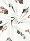 Hand Block Print Cotton King Size Bedsheet Brown Black Flr