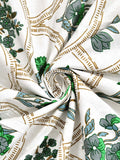 Hand Block Print Cotton King Size Bedsheet (Green Rose)