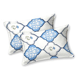 BLOCKS OF INDIA Hand Block Print Cotton King Size Bedsheet (Mughal Blue)