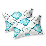 BLOCKS OF INDIA Hand Block Print Cotton King Size Bedsheet (Mughal Turq)