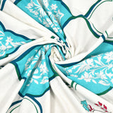 BLOCKS OF INDIA Hand Block Print Cotton King Size Bedsheet (Mughal Turq)