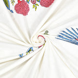 Hand Block Print Cotton King Size Bedsheet Open Blue Motif