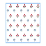 Hand Block Print Cotton King Size Bedsheet Open Blue Motif