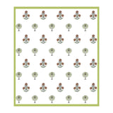 Hand Block Print Cotton King Size Bedsheet Open Green motif