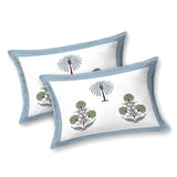 Hand Block Print Cotton King Size Bedsheet Open Grey Motif