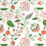 BLOCKS OF INDIA Hand Block Print Cotton King Size Bedsheet (Orange Anar Jaal)