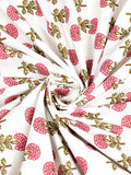 Hand Block Print Cotton King Size Bedsheet Pink buti