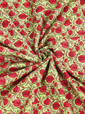 Hand Block Print Cotton King Size Bedsheet (Pink Gad Anar)