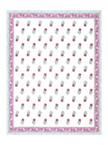 Hand Block Print Cotton King Size Bedsheet Pink Grey Flr