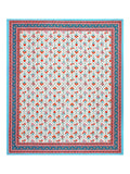 Hand Block Print Cotton King Size Bedsheet (Pink Rose)