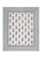 BLOCKS OF INDIA Sanganeri Print Cotton Viscose Economy King Size Bedsheet (225 X 270 CM) DOB_BED_AURA_1